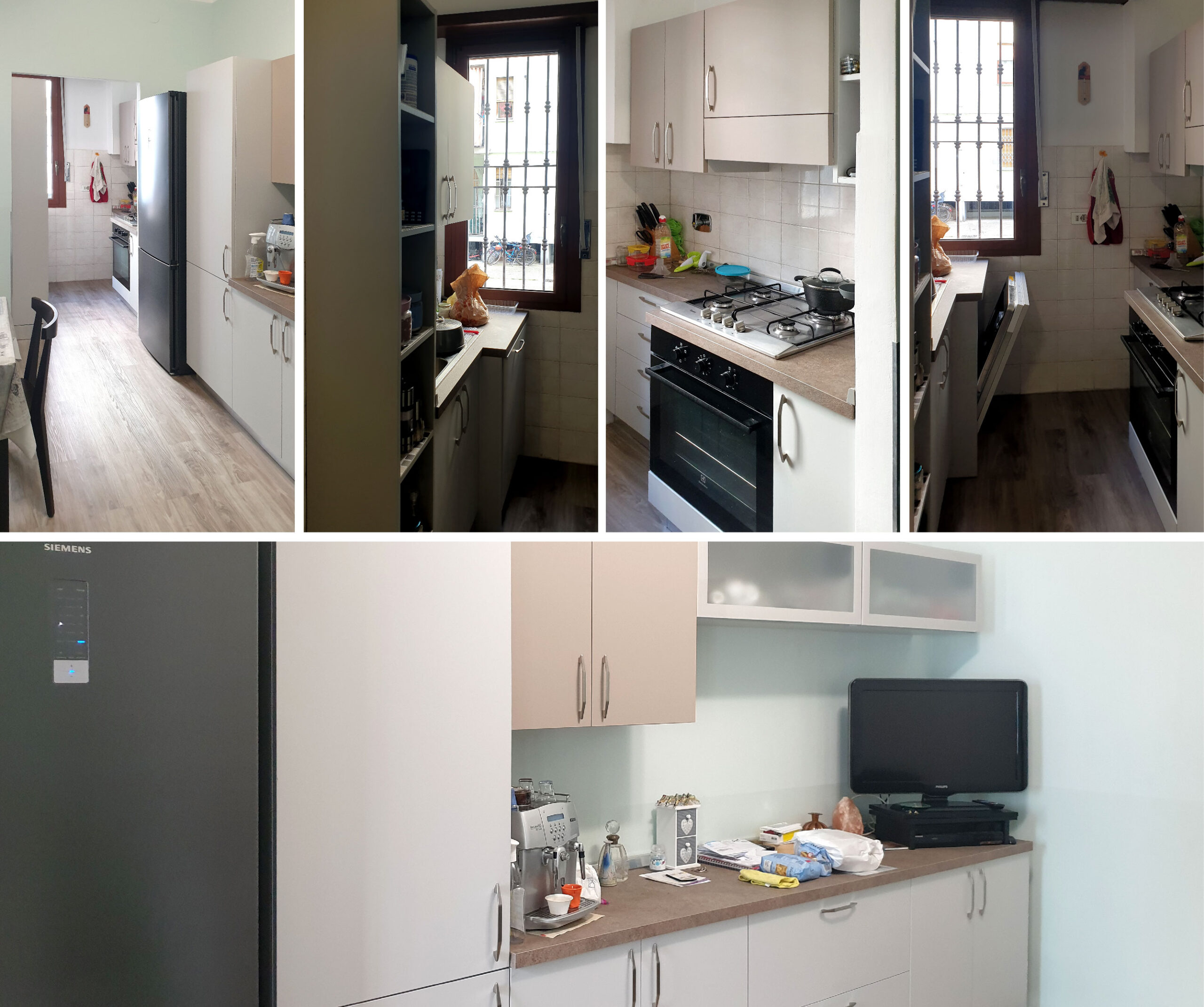 Il cucinino con tinello di Anna a Torino